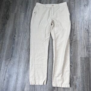 Flint and Tinder Pants Mens 32 Cream Straight Fit Stretch Chino Casual Modern